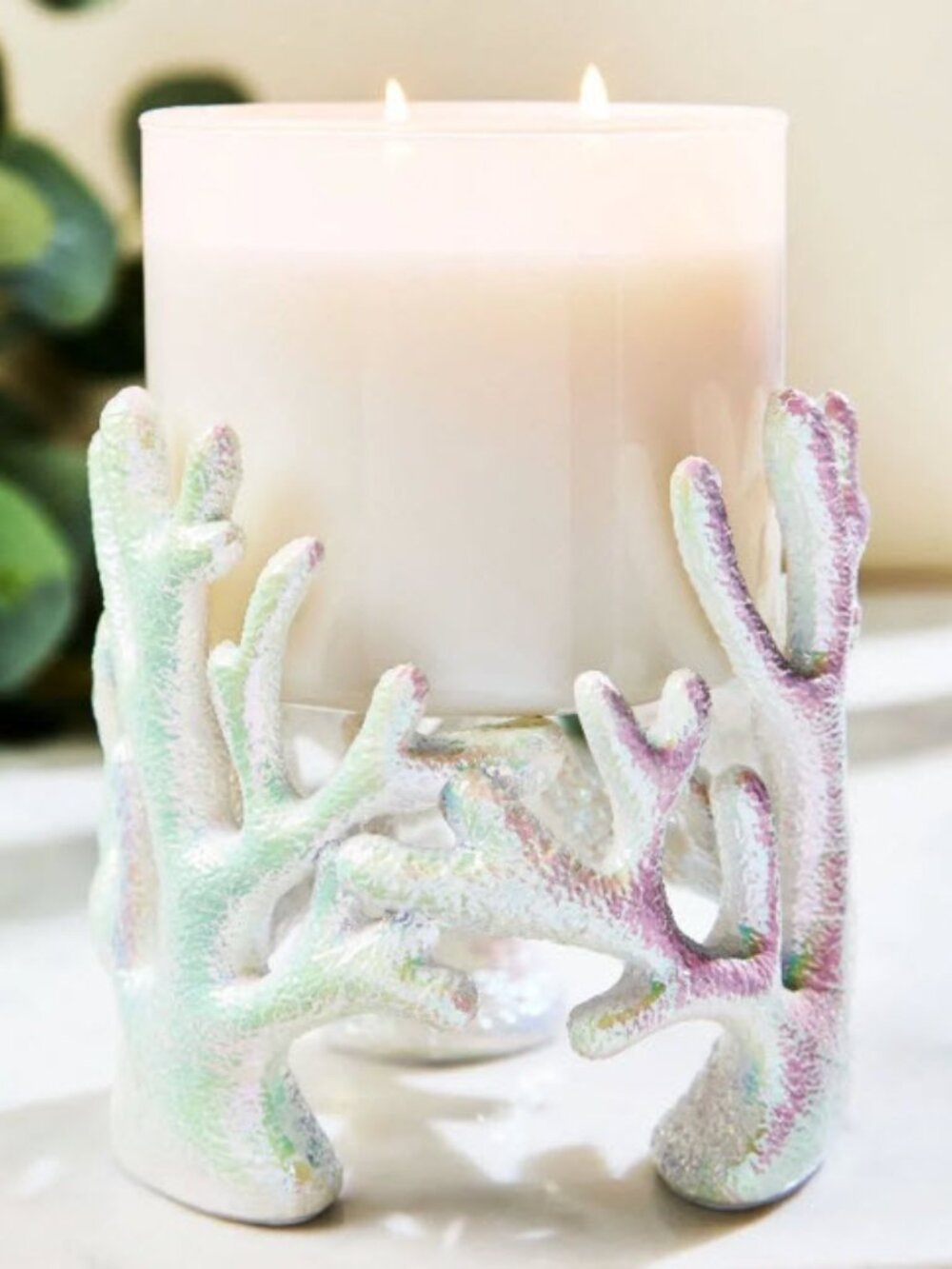 Bath & Body Works Iridescent Coral Candle Holder New In Box